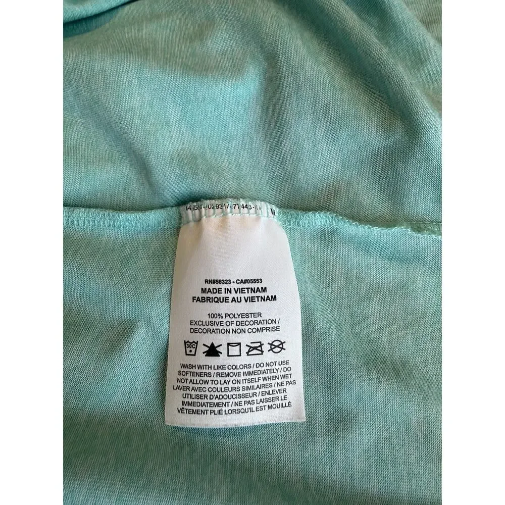 Nike Women's Running Top Shirt Athletic, Scoop Neck, Dri-Fit, XL Blue Aqua